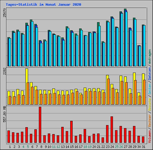 Tages-Statistik im Monat Januar 2020