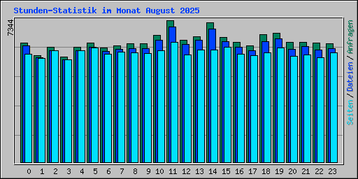 Stunden-Statistik im Monat August 2025